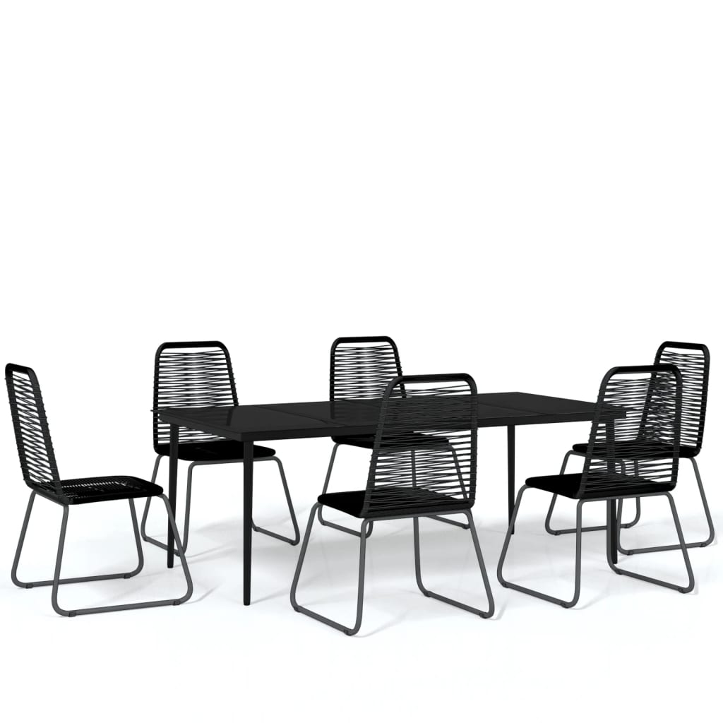 vidaXL Patio Dining Set Outdoor Dining Set Garden Table and Chair Set Black-3