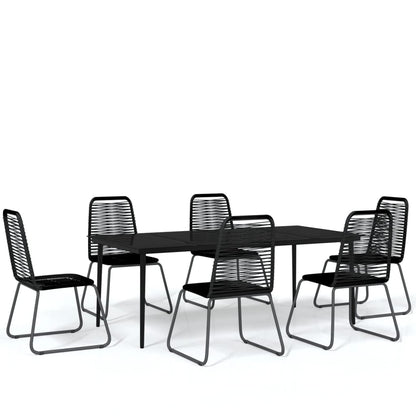 vidaXL Patio Dining Set Outdoor Dining Set Garden Table and Chair Set Black-3