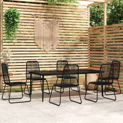 vidaXL Patio Dining Set Outdoor Dining Set Garden Table and Chair Set Black-10