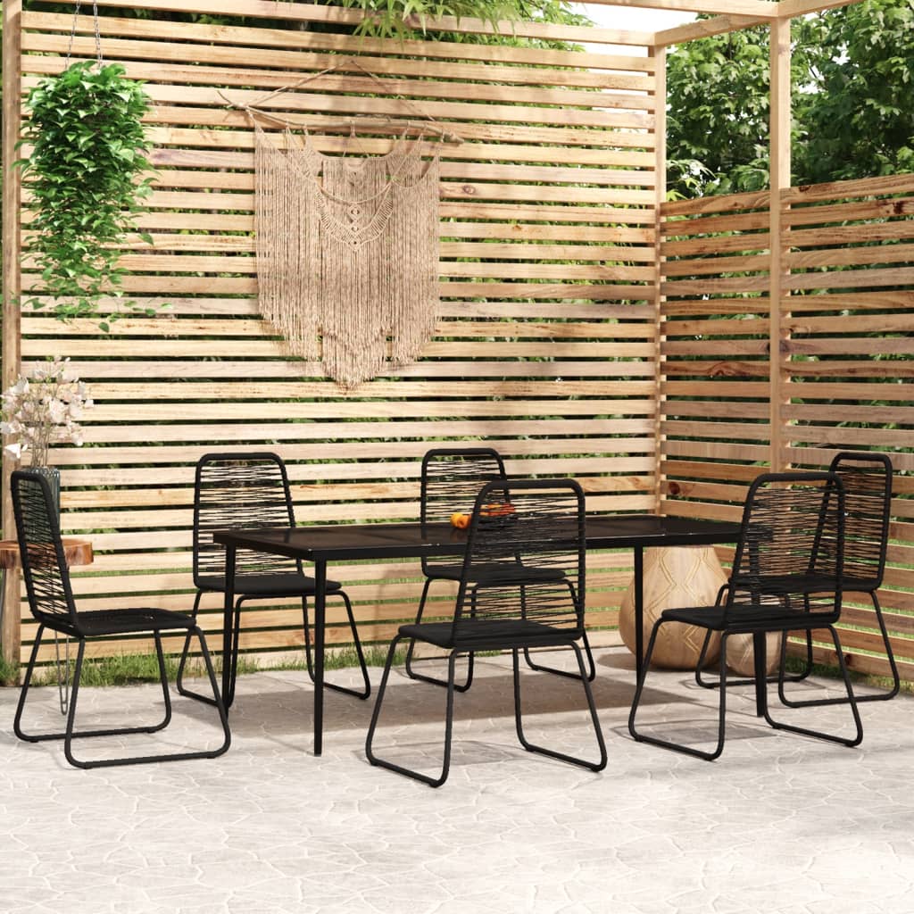 vidaXL Patio Dining Set Outdoor Dining Set Garden Table and Chair Set Black-10