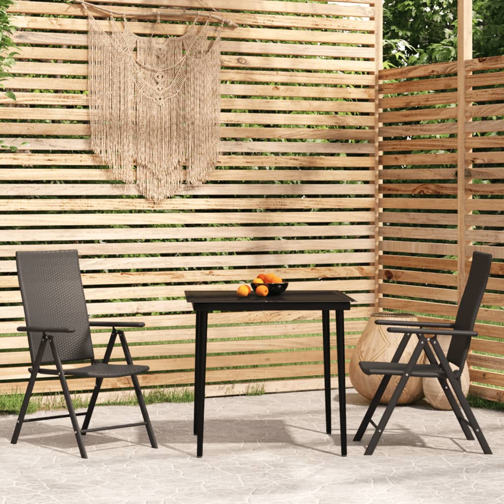 vidaXL Patio Dining Set Black Outdoor Furniture 3/5/7/9 Piece Multi Sizes-6