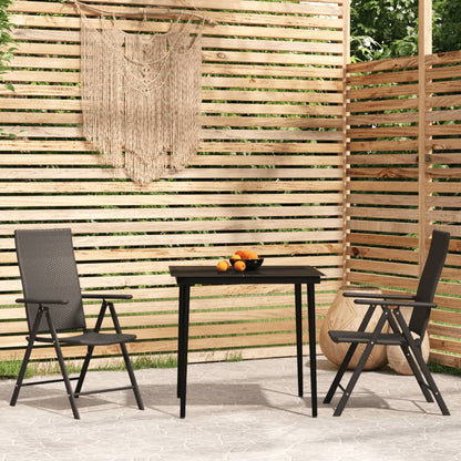 vidaXL Patio Dining Set Black Outdoor Furniture 3/5/7/9 Piece Multi Sizes-6