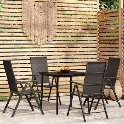 vidaXL Patio Dining Set Black Outdoor Furniture 3/5/7/9 Piece Multi Sizes-5