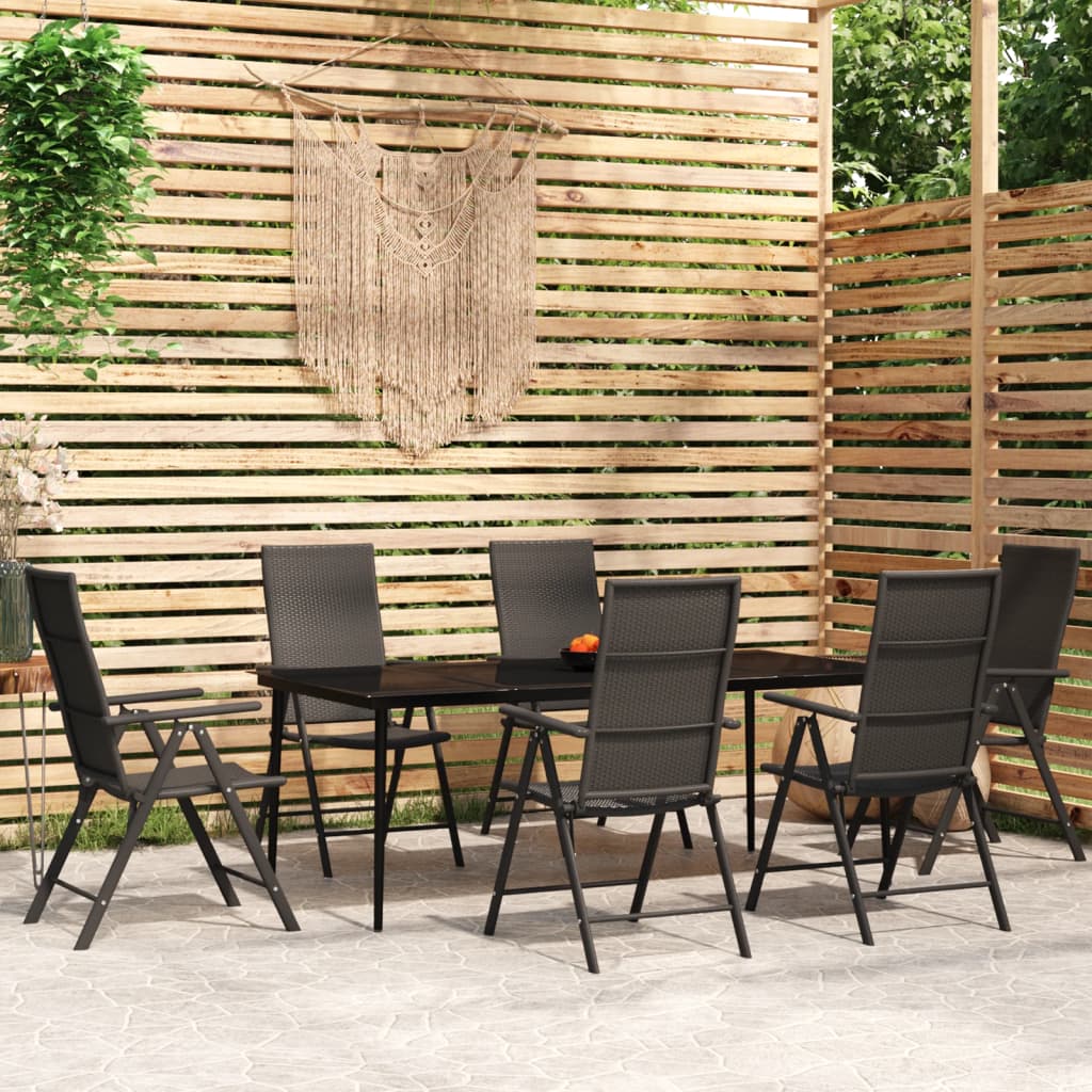 vidaXL Patio Dining Set Black Outdoor Furniture 3/5/7/9 Piece Multi Sizes-10