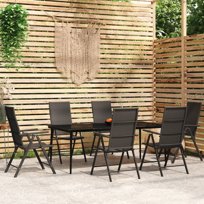 vidaXL Patio Dining Set Black Outdoor Furniture 3/5/7/9 Piece Multi Sizes-10