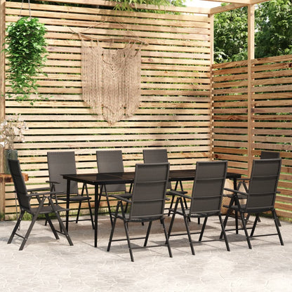 vidaXL Patio Dining Set Black Outdoor Furniture 3/5/7/9 Piece Multi Sizes-9