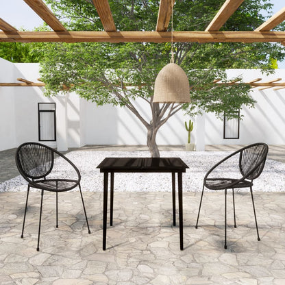 vidaXL Patio Dining Set Black Garden Outdoor Seating 3/5/7/9 Piece Multi Sizes-1