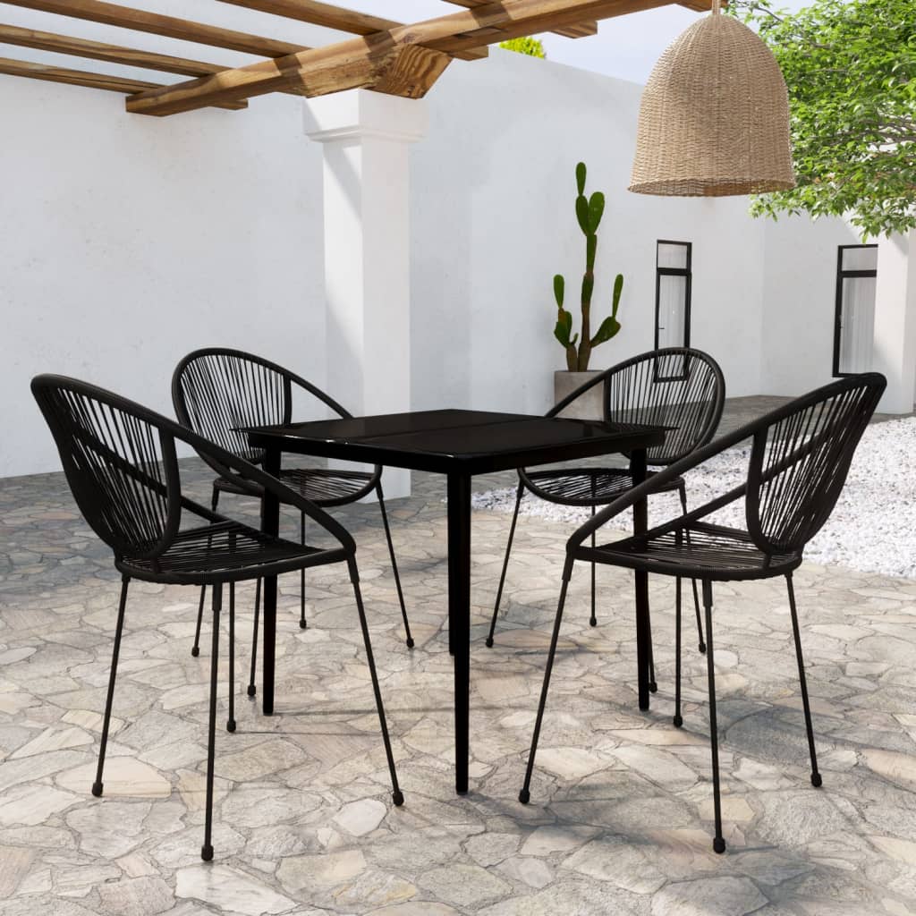 vidaXL Patio Dining Set Black Garden Outdoor Seating 3/5/7/9 Piece Multi Sizes-5