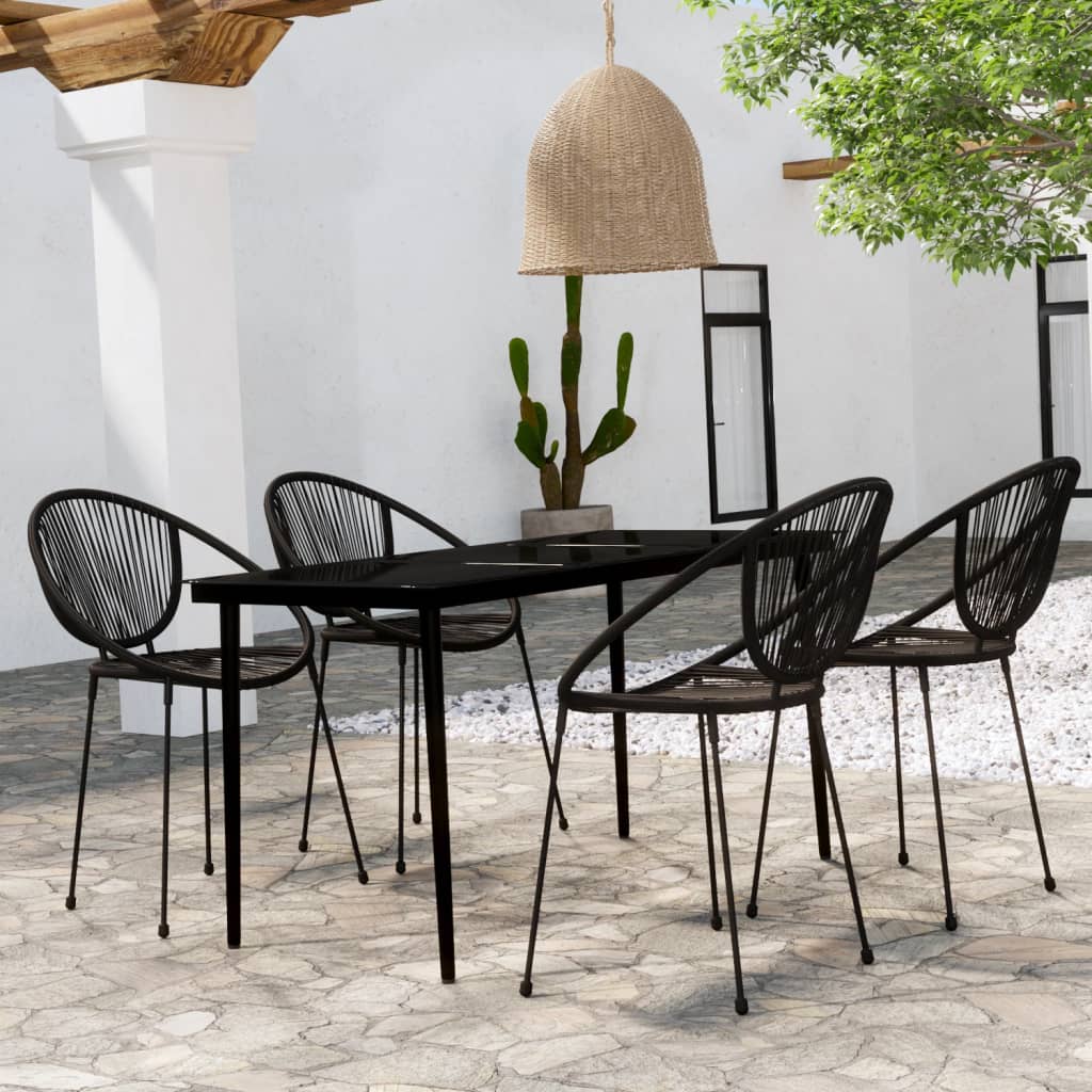 vidaXL Patio Dining Set Black Garden Outdoor Seating 3/5/7/9 Piece Multi Sizes-7
