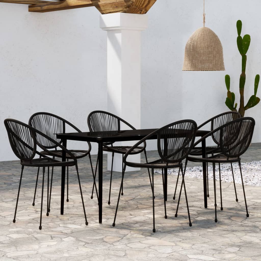 vidaXL Patio Dining Set Black Garden Outdoor Seating 3/5/7/9 Piece Multi Sizes-6