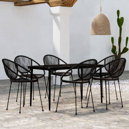 vidaXL Patio Dining Set Black Garden Outdoor Seating 3/5/7/9 Piece Multi Sizes-6