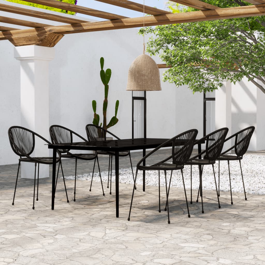 vidaXL Patio Dining Set Black Garden Outdoor Seating 3/5/7/9 Piece Multi Sizes-8