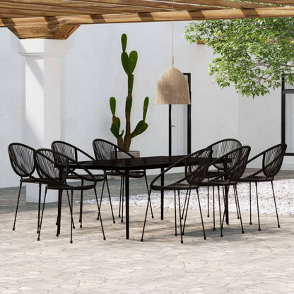 vidaXL Patio Dining Set Black Garden Outdoor Seating 3/5/7/9 Piece Multi Sizes-4