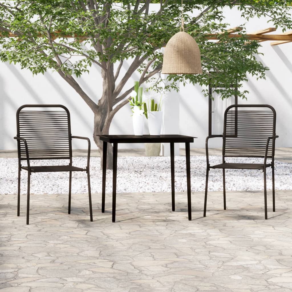 vidaXL Patio Dining Set Outdoor Dining Set Garden Table and Chair Set Black-5