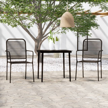 vidaXL Patio Dining Set Outdoor Dining Set Garden Table and Chair Set Black-5