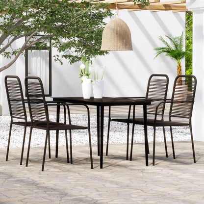 vidaXL Patio Dining Set Outdoor Dining Set Garden Table and Chair Set Black-8