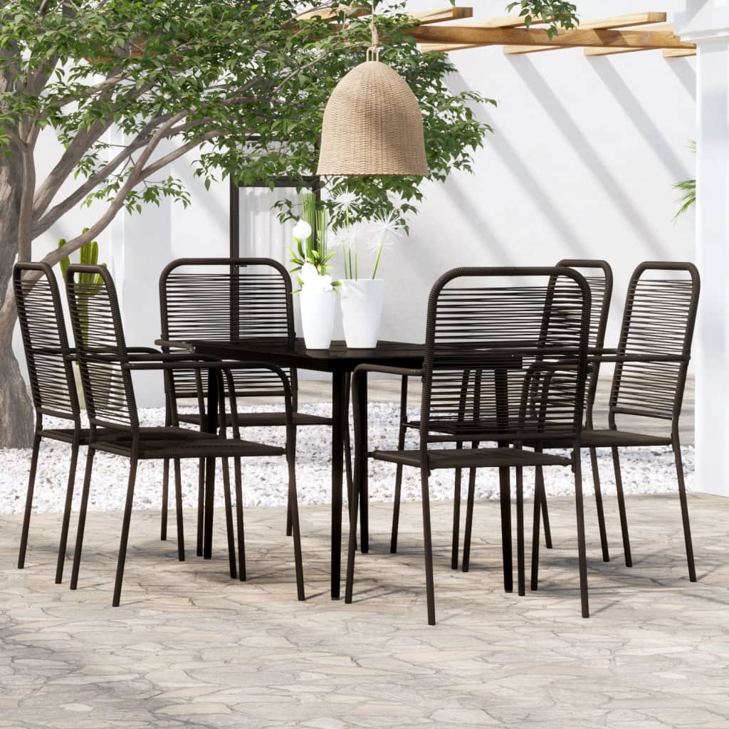 vidaXL Patio Dining Set Outdoor Dining Set Garden Table and Chair Set Black-7