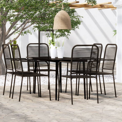 vidaXL Patio Dining Set Outdoor Dining Set Garden Table and Chair Set Black-7