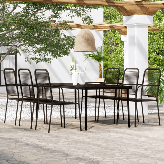 vidaXL Patio Dining Set Outdoor Dining Set Garden Table and Chair Set Black-10