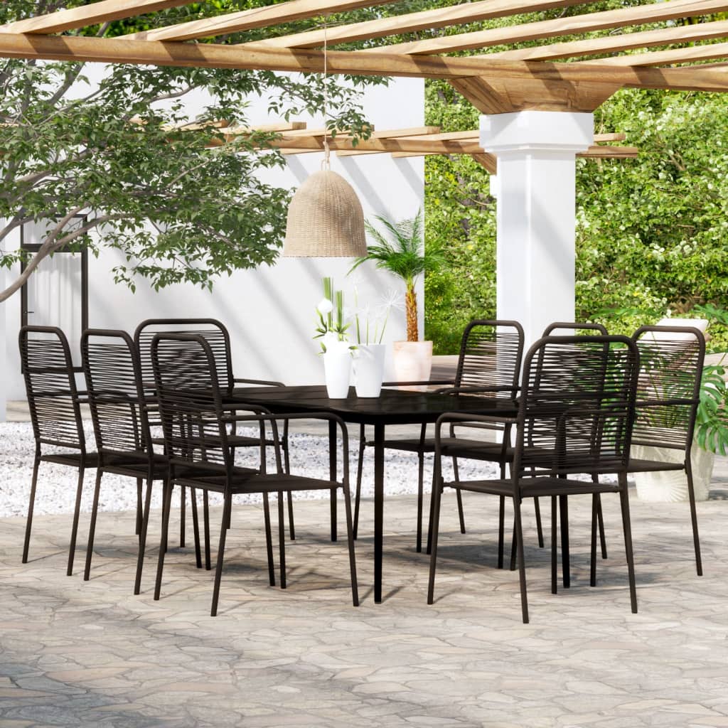 vidaXL Patio Dining Set Outdoor Dining Set Garden Table and Chair Set Black-9
