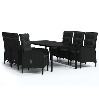 vidaXL Patio Dining Set with Cushions Gray and Black Garden Chair 3/5/7 Piece-1