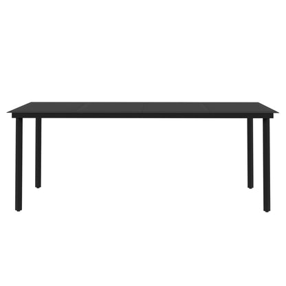 vidaXL Patio Dining Set Outdoor Table and Chair Set Poly Rattan and Glass-0