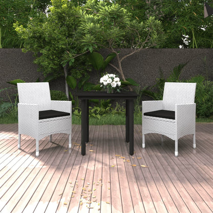 vidaXL Patio Dining Set Outdoor Table and Chair Set Poly Rattan and Glass-33