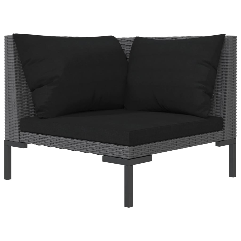 vidaXL 8 Piece Patio Lounge Set with Cushions Poly Rattan Dark Gray-3