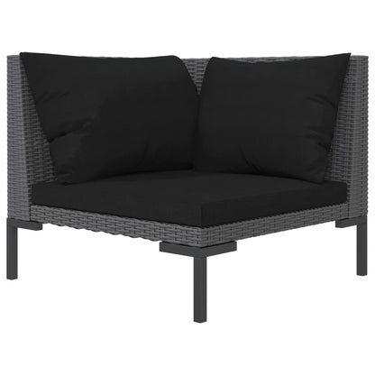 vidaXL 8 Piece Patio Lounge Set with Cushions Poly Rattan Dark Gray-3
