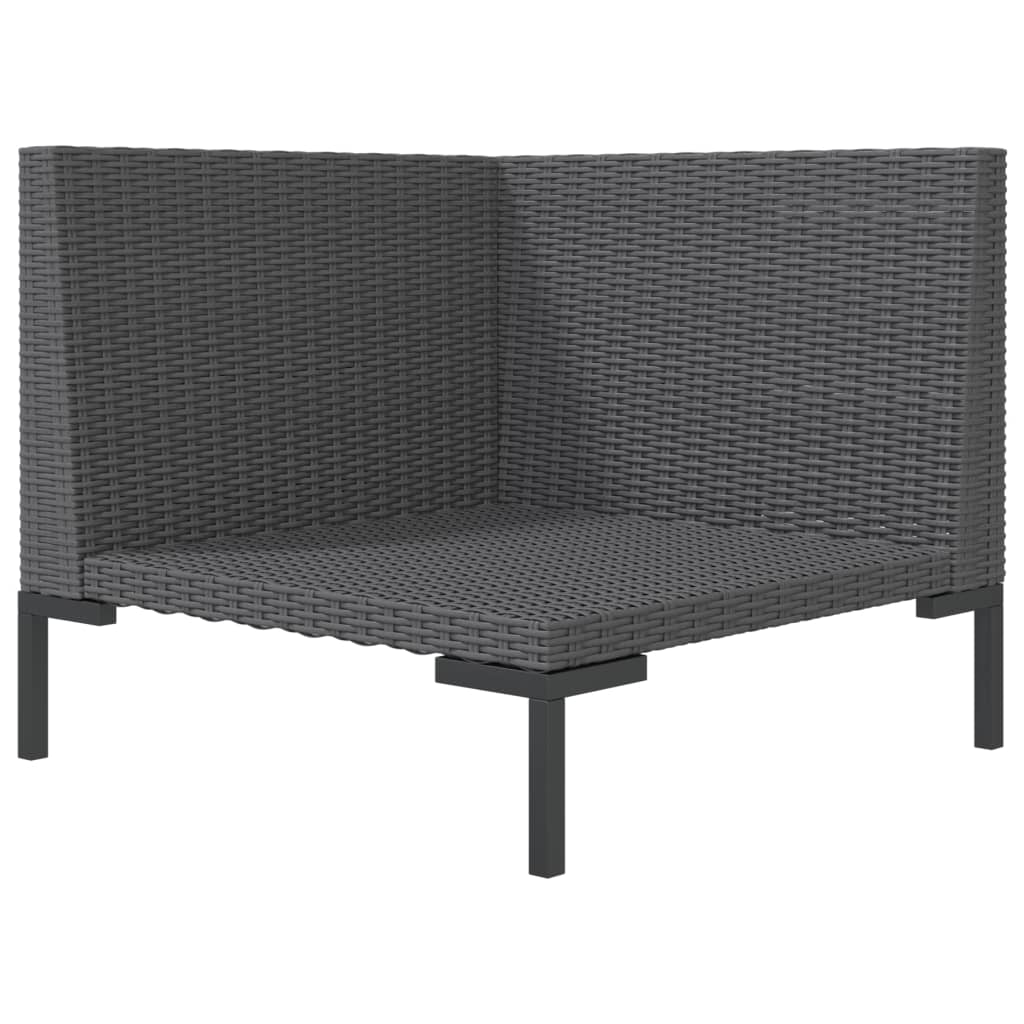 vidaXL 8 Piece Patio Lounge Set with Cushions Poly Rattan Dark Gray-4