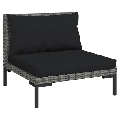 vidaXL 8 Piece Patio Lounge Set with Cushions Poly Rattan Dark Gray-1