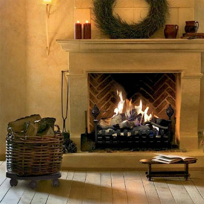 vidaXL Plant Trolley with Wheels Diameter 11.8" Black 374.8 lb-2