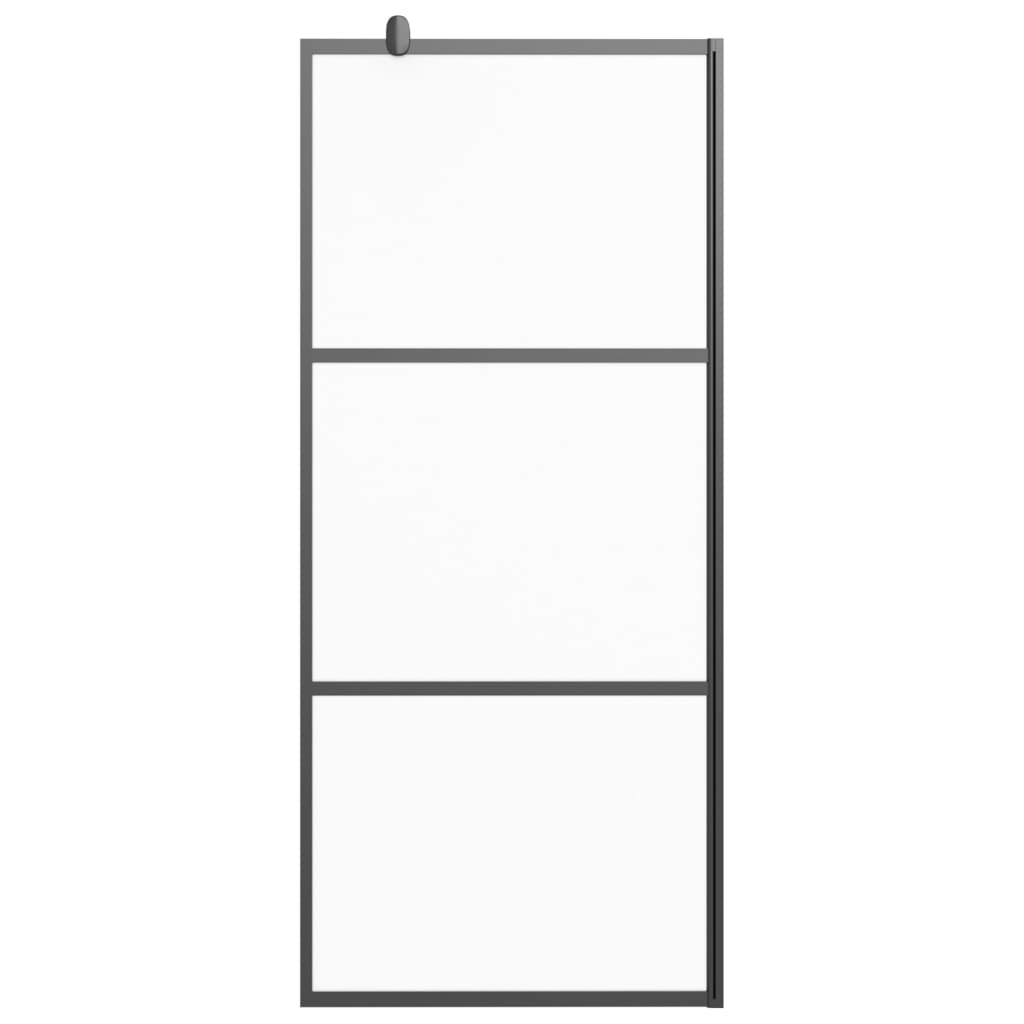 vidaXL Walk-in Shower Wall 35.4"x76.8" Frosted ESG Glass Black-1