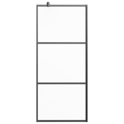 vidaXL Walk-in Shower Wall 35.4"x76.8" Frosted ESG Glass Black-1