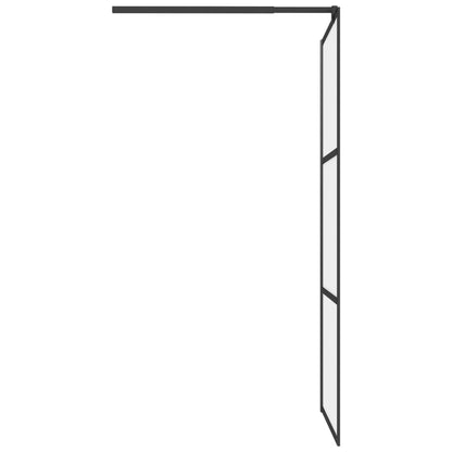 vidaXL Walk-in Shower Wall 35.4"x76.8" Frosted ESG Glass Black-3
