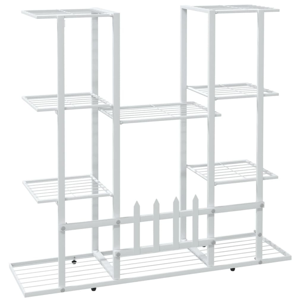 vidaXL Flower Stand 37.2"x9.8"x35" White Iron-3