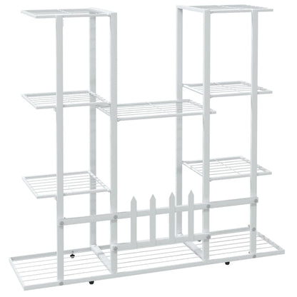 vidaXL Flower Stand 37.2"x9.8"x35" White Iron-3