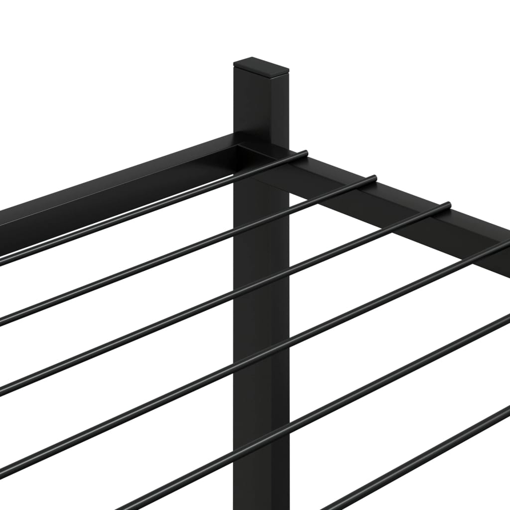 vidaXL Flower Stand with Wheels 32.7"x9.8"x25" Black Iron-3