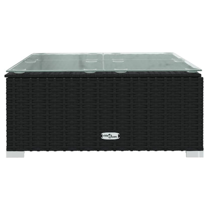 vidaXL 5 Piece Patio Lounge Set with Cushions Poly Rattan Black-4