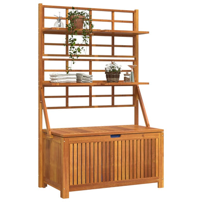 vidaXL Storage Box with Trellis Tool Chest Home Organizer Solid Wood Acacia-3