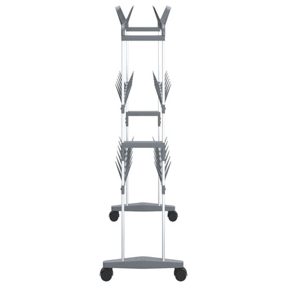 vidaXL Shoe Rack with Wheels Silver 26"x10.6"x39.4"-2