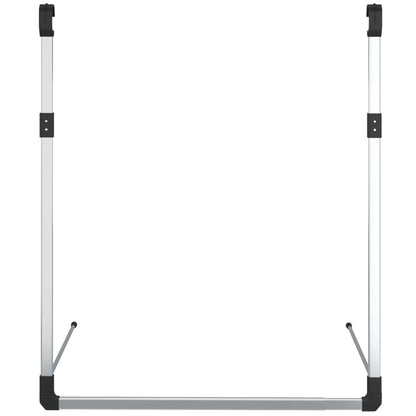 vidaXL Telescopic Wardrobe Hanging Rail Silver-1