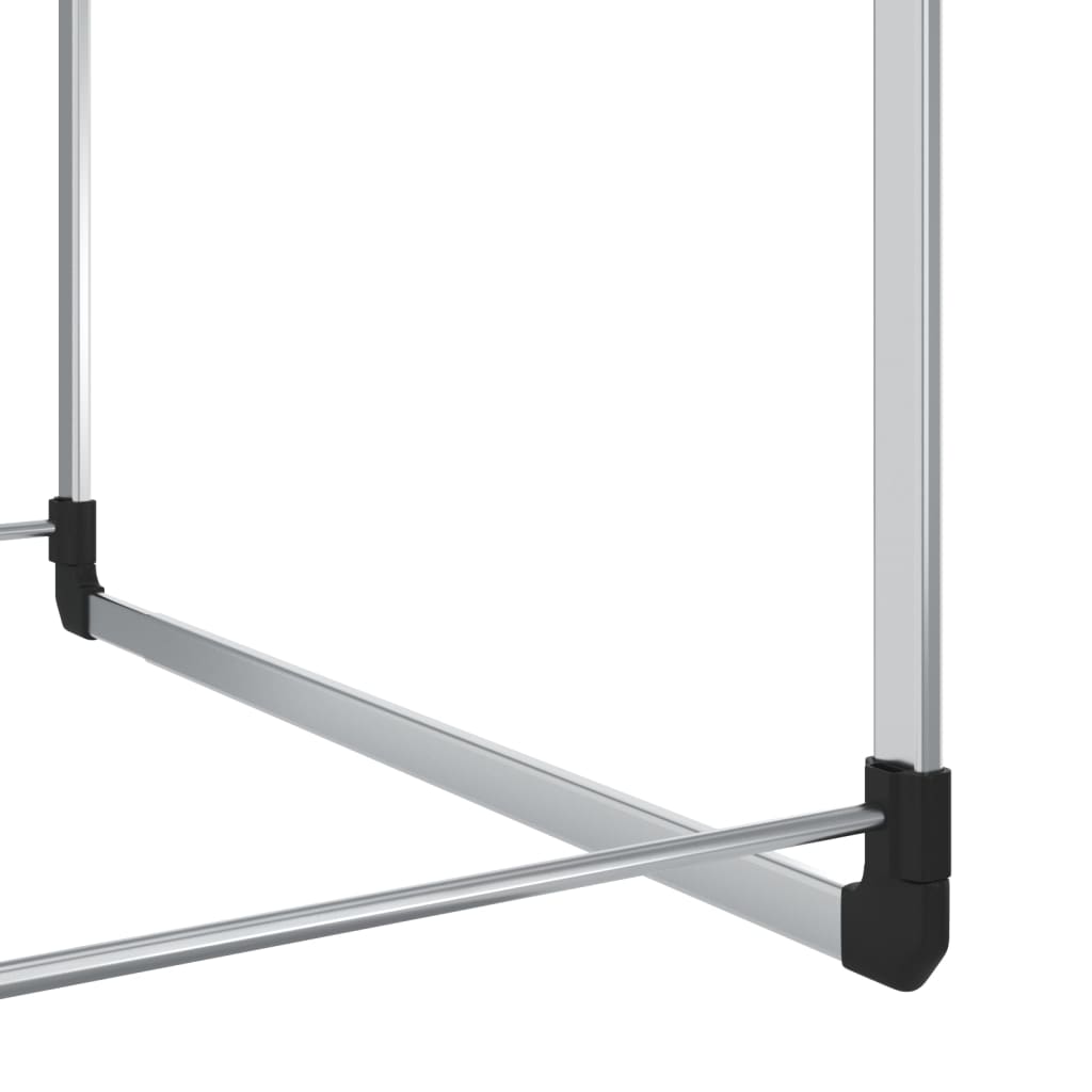 vidaXL Telescopic Wardrobe Hanging Rail Silver-3