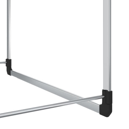 vidaXL Telescopic Wardrobe Hanging Rail Silver-3