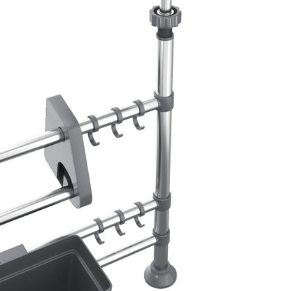 vidaXL Adjustable Kitchen Organizer Aluminum-4