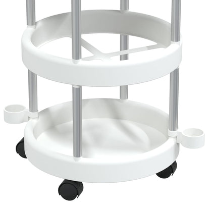 vidaXL Cleaning Trolley with Storage Basket Aluminum-2