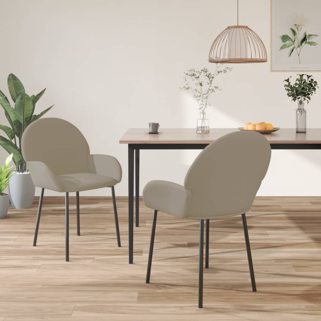 vidaXL Dining Chairs 2 Pcs Accent Upholstered Chair for Living Room Velvet-8