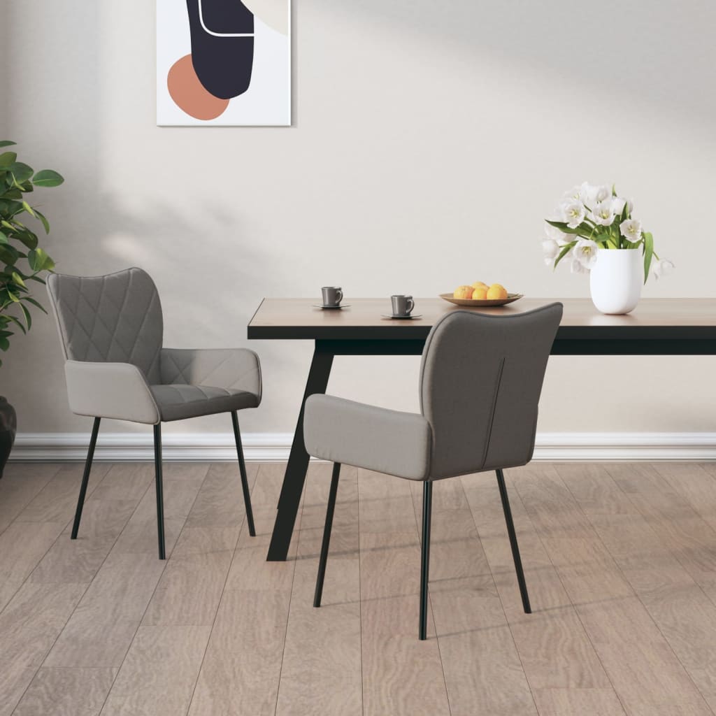 vidaXL Dining Chairs 2 Pcs Accent Upholstered Chair for Living Room Fabric-8
