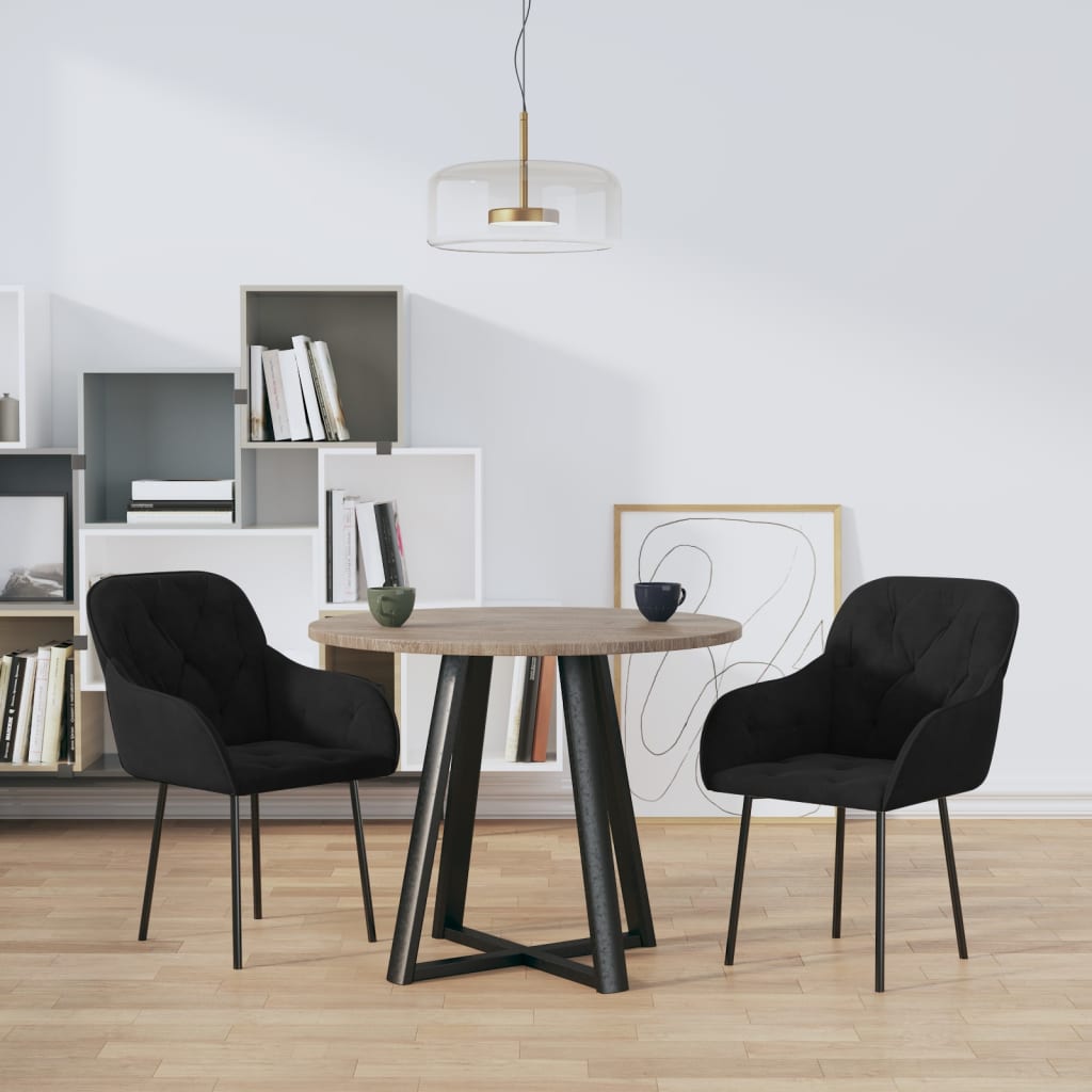 vidaXL Dining Chairs 2 Pcs Accent Upholstered Chair for Living Room Velvet-5