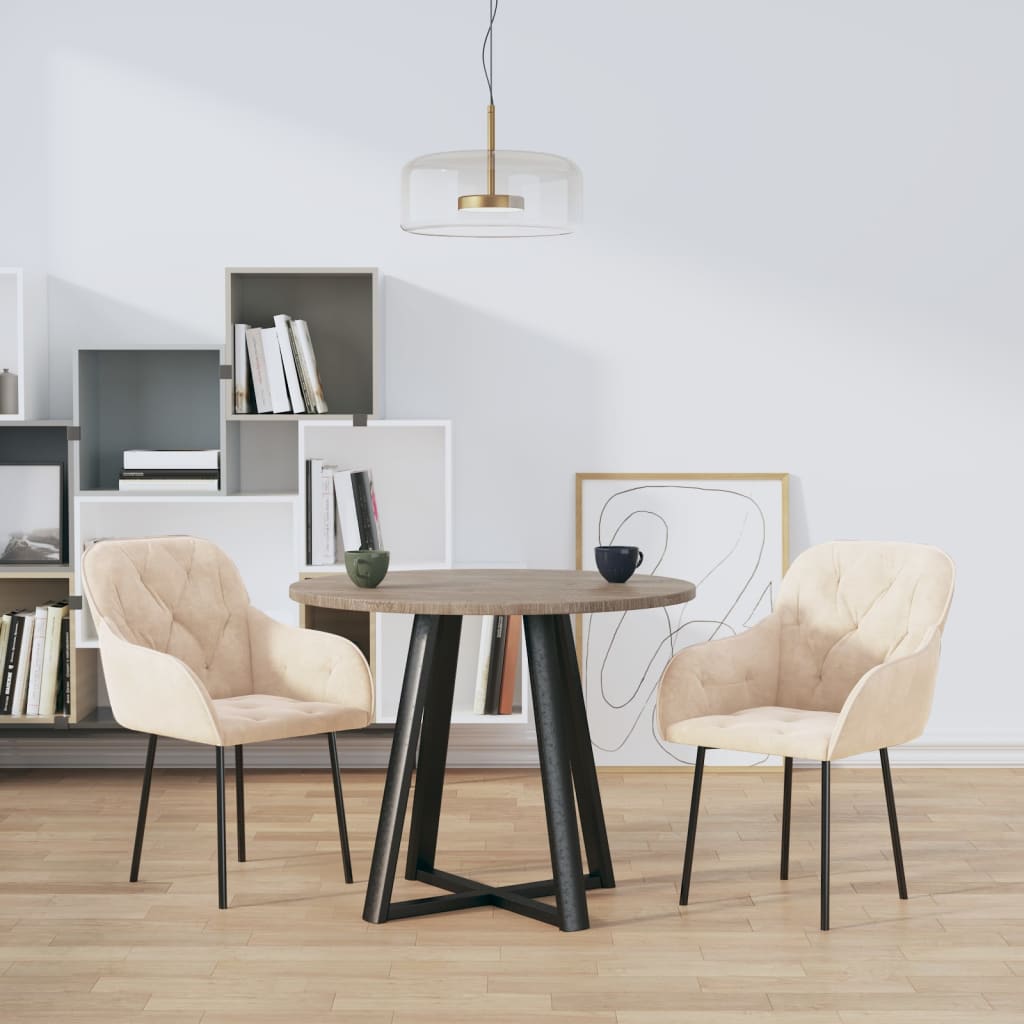 vidaXL Dining Chairs 2 Pcs Accent Upholstered Chair for Living Room Velvet-6